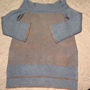 Anthropologie Orange and Gray Bell Sleeve Sweater